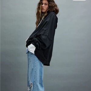 F34 Black Hoodie Sweatshirt Tunic